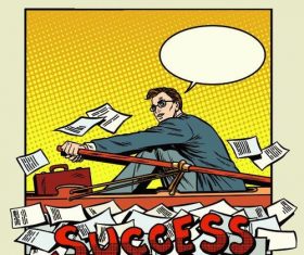 Success business comic vector