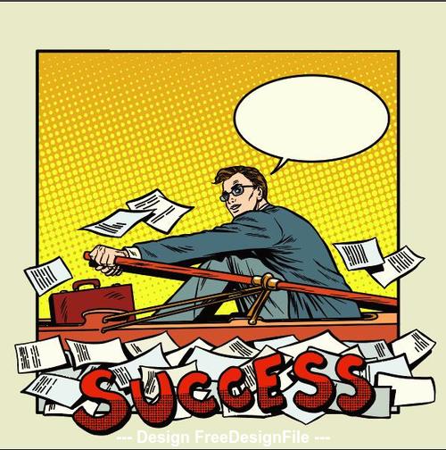 Success business comic vector