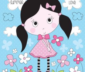 Summer girl vector