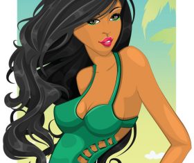 Summer seaside girl vector