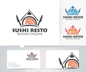 Sushi resto logo vector