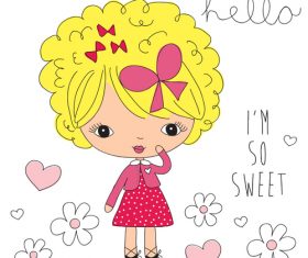 Sweet girl vector