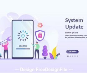 System update cartoon illustration vector