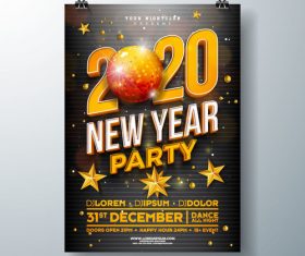 Template 2020 new year poster vector
