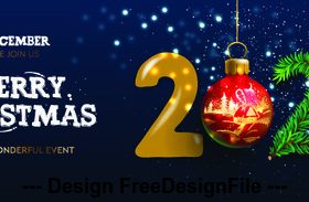 Text design 2020 christmas template vector