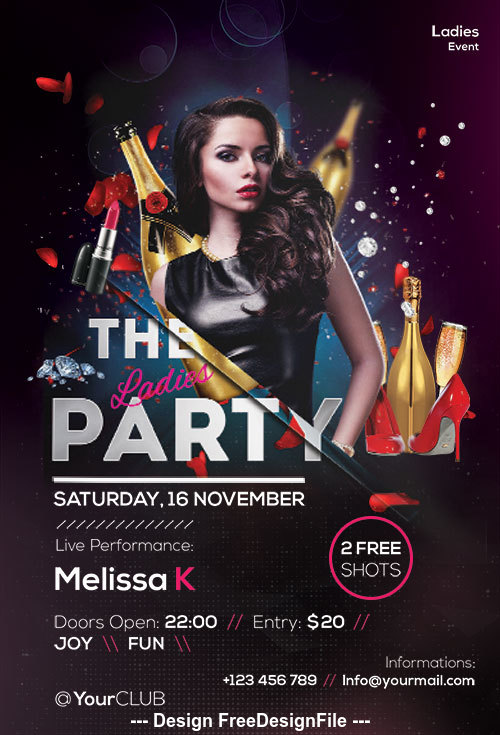 The Ladies Party PSD Flyer Template