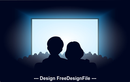 Theater couple silhouette vector