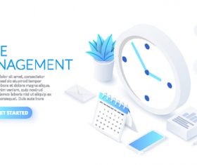Time management 3D concept illustration vector