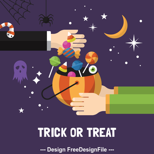 Trick or treat halloween vector