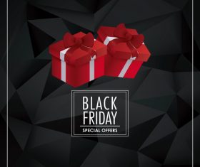 Two gift boxes on black background vector