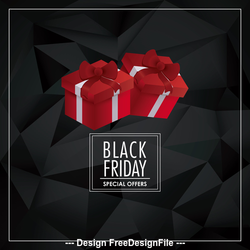 Two gift boxes on black background vector