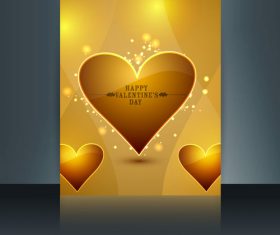 Valentines Day Golden Heart Cover vector