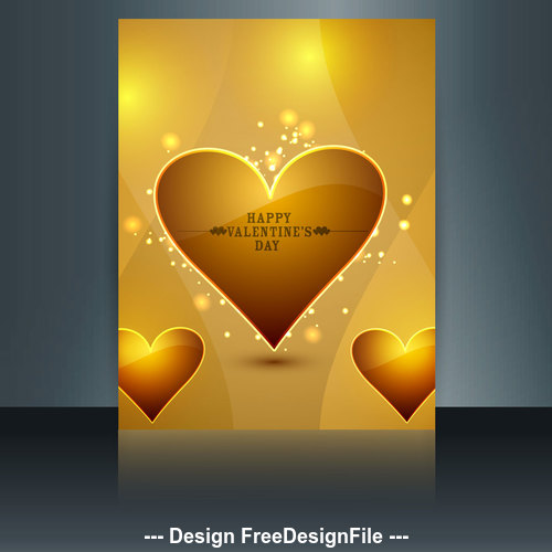 Valentines Day Golden Heart Cover vector