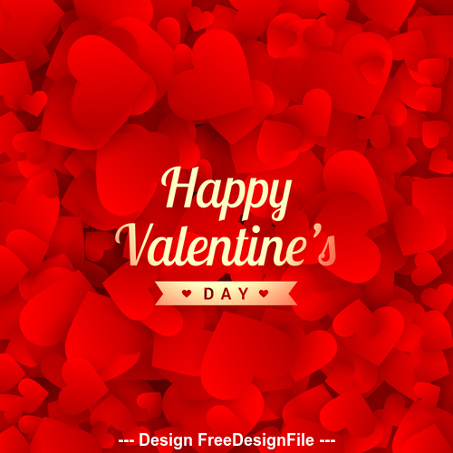 Valentines Day superimposed heart shaped background vector