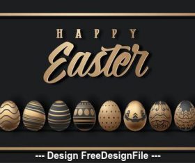 Various painted easter eggs illustration vector