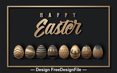 Various painted easter eggs illustration vector