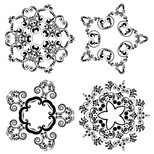 Various patterns floral ornament vector