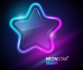 Vector illustration neon colorful star