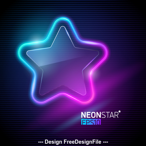 Vector illustration neon colorful star