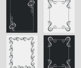 Vertical frames line and flower vector