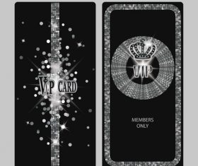 Vertical silver shiny VIP cards vector