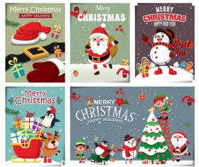 Vintage Xmas poster design vector