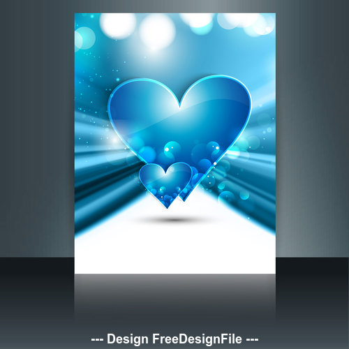 Virtual background heart shaped brochure cover vector