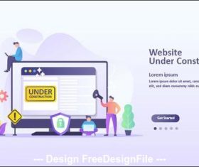 Website landing page template cartoon illustration vector