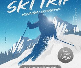 Winter Ski Flyer Psd Template