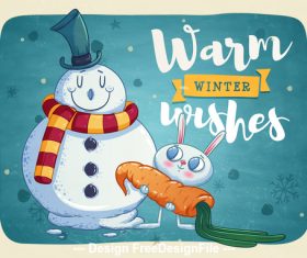 Winter cartoon illustration vector
