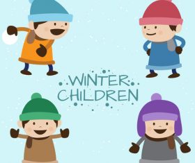 Winter children vector