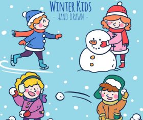 Winter outdoor play vector