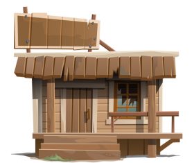 Wooden building vector