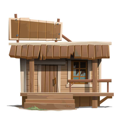 Wooden building vector