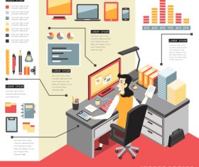 Work information element illustration vector