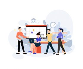 Work plan cartoon illustration vector