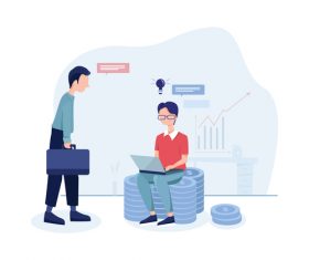 Working man cartoon illustration vector