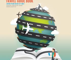 World of travel guide book vector