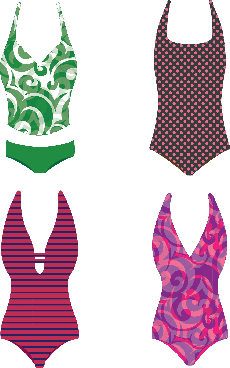 Women Swimsuits Bikinis Vector Free Download