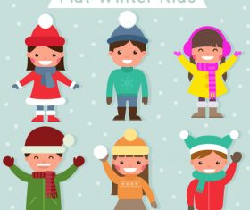 winter kids vector