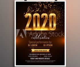 2020 Christmas music celebration cover flyer vector
