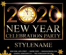 2020 New Year Celebration Flyer Psd Template