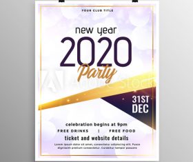 2020 new year party flyer vector