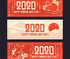 2020 rat new year banner vector