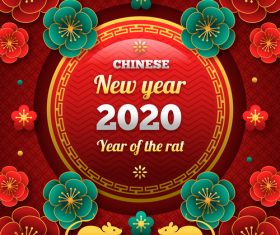 2020 rat new year greeting card vector