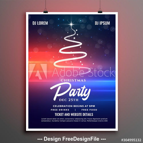 Abstract christmas party flyer vector
