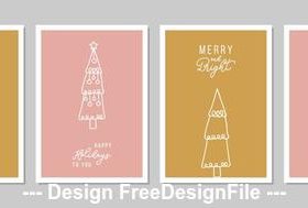 Abstract christmas tree greeting card collection vector