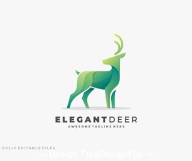 Abstract deer color logo template vector