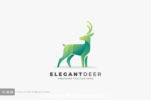 Abstract deer color logo template vector