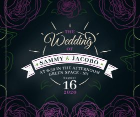 Abstract flower background wedding invitation design vector